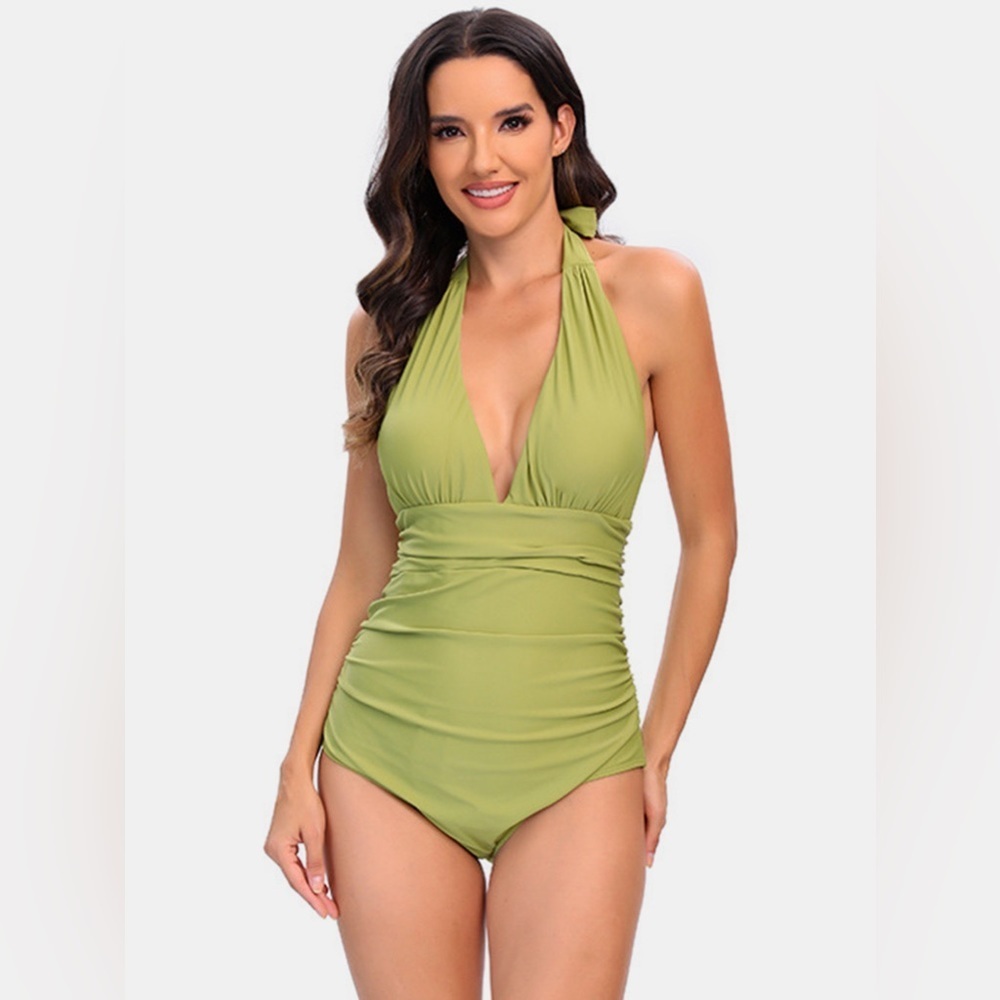 Sandy Paths Halter One Piece Swimsuit